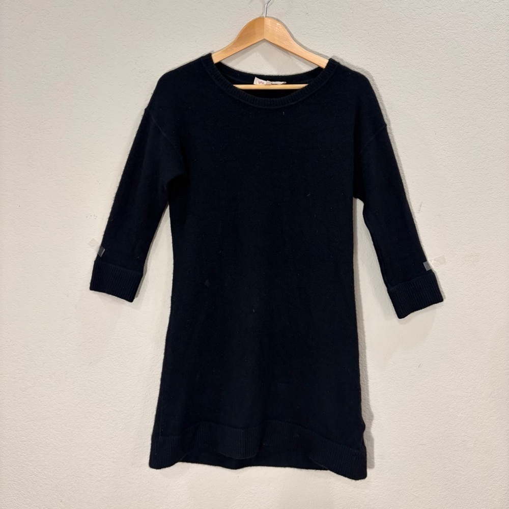 WYTHE NY Black Cashmere Long Sleeve Sweater Dress Sz S Soft Casual Grunge Whimsy